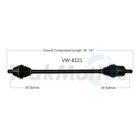 Surtrack Axle Cv Axle Shaft, Vw-8121 VW-8121